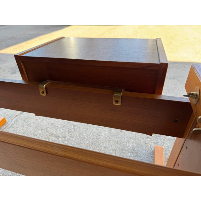 Chestnut Vintage Danish Modern Adjustable Desk Drafting Table For Sale - Image 8 of 10
