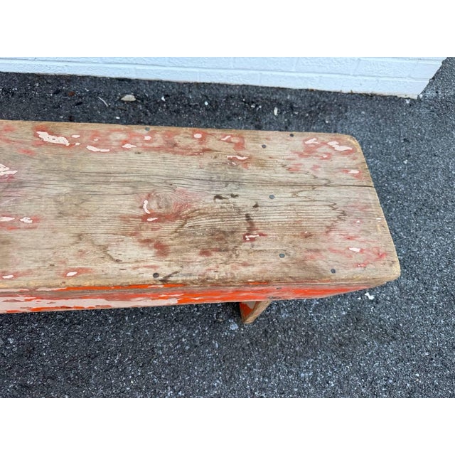 Early 20th Century Antique Early American Rustic Style Painted Bench For Sale - Image 5 of 15