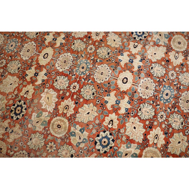 Zabihi Collection Hadji Jalili Tabriz 19th Century Antique Rug - 9'1" x 12'4" For Sale - Image 12 of 12
