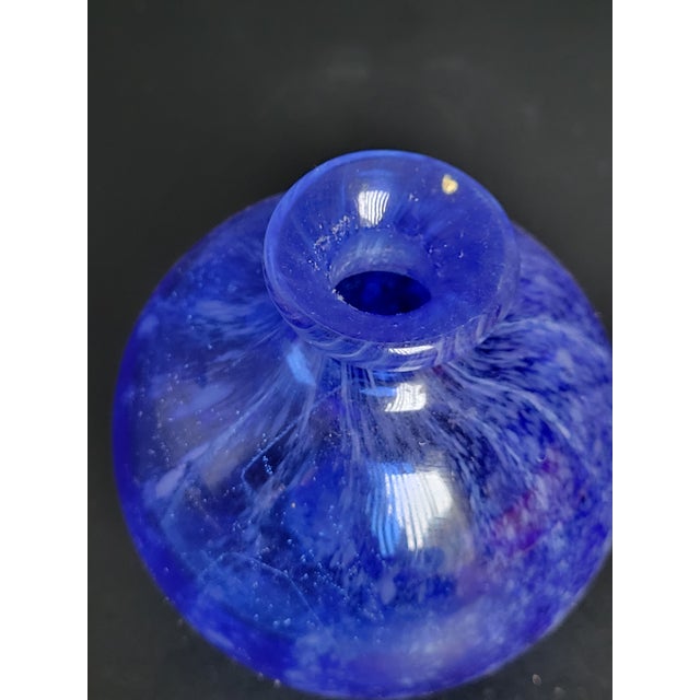 2000s Hand Blown Glass Perfume Bottle With Stopper For Sale - Image 4 of 11