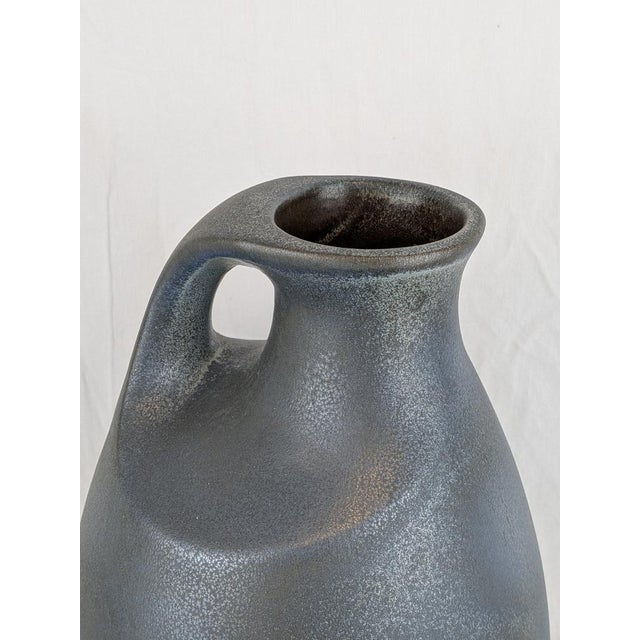 Vintage German Blue Ceramic Vase, 1960s For Sale - Image 6 of 10