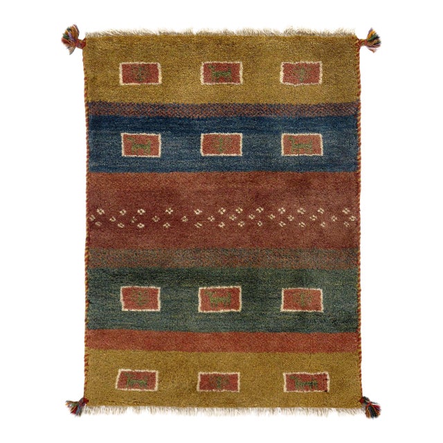 Pasargad DC Fine Hand Knotted Persian Gabbeh Rug For Sale