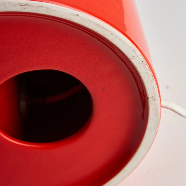 Orange Orange Ceramic Table Lamp from Perdomello 70, 1970s For Sale - Image 8 of 11