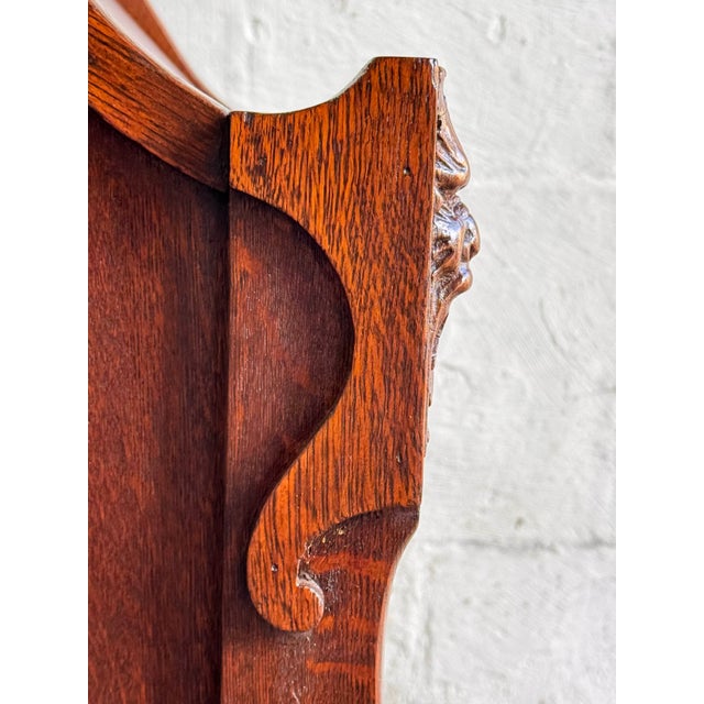 Antique Tiger Oak Slant Front Secretary Desk For Sale - Image 11 of 15