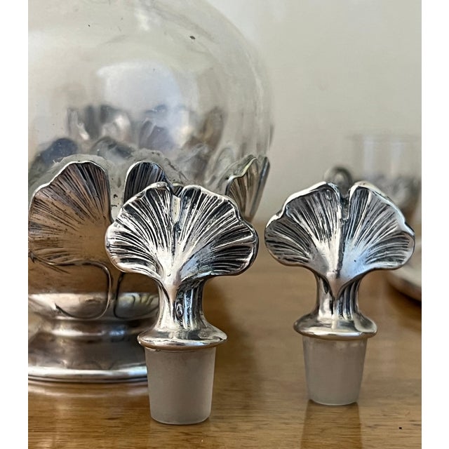 Art Nouveau Early 20th Century Christofle Art Nouveau Decanter and Glass Set on Tray For Sale - Image 3 of 12