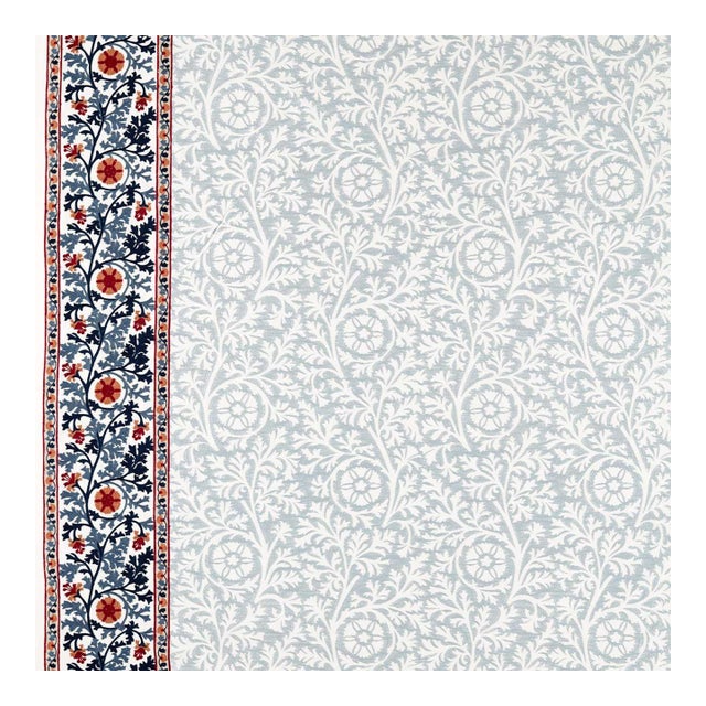 Morris & Co. Chamomile Embroidery Fabric in Woad - a sample For Sale