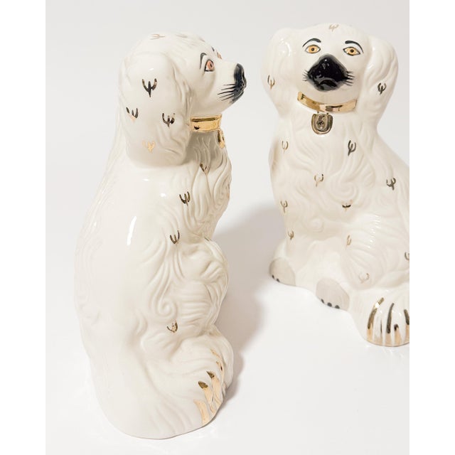 Victorian Mid 20th Century Royal Doulton Porcelain Beswick Staffordshire Dog Figurines - a Pair For Sale - Image 3 of 8