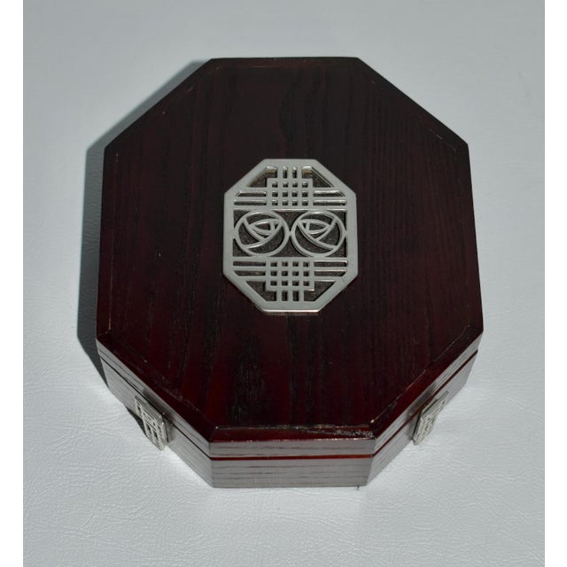 1980s Vintage Carrick Oak Octagonal Box W/Celtic Design For Sale - Image 5 of 12