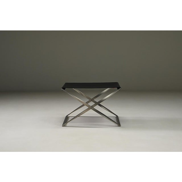 Folding Stool PK91 by Poul Kjærholm for Fritz Hansen, Denmark, 1960s, in Very Good conditions. Designed 1960 to 1969 This...