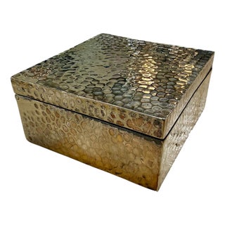 Vintage Italian Hammered Brass Decorative Box For Sale