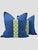 Traditional Schumacher Albizia Embroidery Fabric / Blue & Green Pillow Pair For Sale - Image 3 of 11
