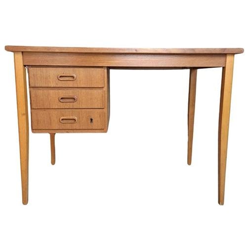 Mid-Century Modern Teak Desk with Side Drawers, 1960s For Sale - Image 5 of 5