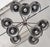 Goldenrod Large Italian Chrome and Brass Trumpet Chandelier attributed to Lumi Milano, 1970s For Sale - Image 8 of 18