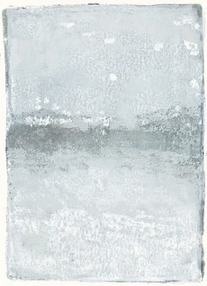 Isla De La Pasion-01 18x24R Abstract Art Landscape Monoprint Reproduction by Carrie Bergey Grey Blue