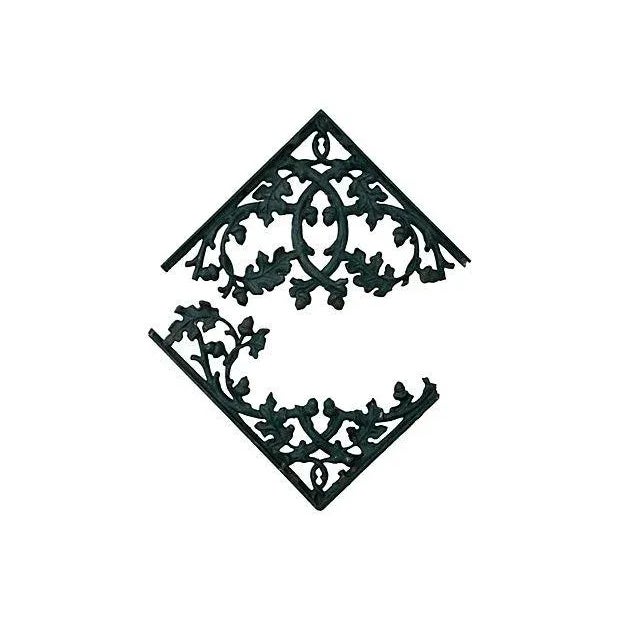 Metal Vintage Acorn & Maple Leaf Cast Iron Brackets, Pair For Sale - Image 7 of 7