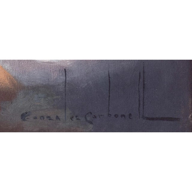 Pink Rosendo Gonzalez Carbonell, Still Life with Roses, 20th-Century, Oil on Canvas, Framed For Sale - Image 8 of 11