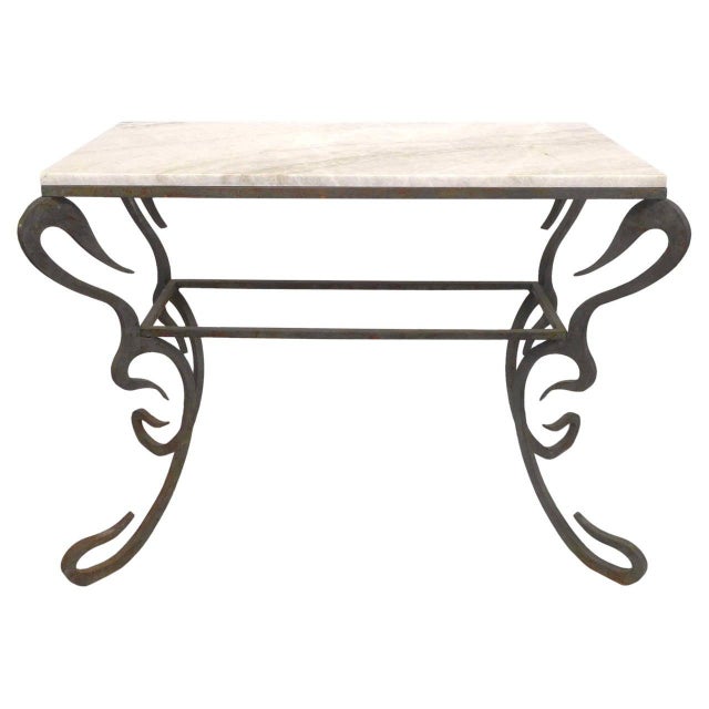 CutSteel and Quartzite Console Table Chairish