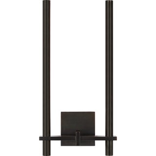 Kelly Wearstler for Visual Comfort Signature Axis Medium Two Arm Sconce in Bronze For Sale