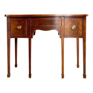 Vintage Hepplewhite Burl Inlaid Console by Baker Furniture For Sale