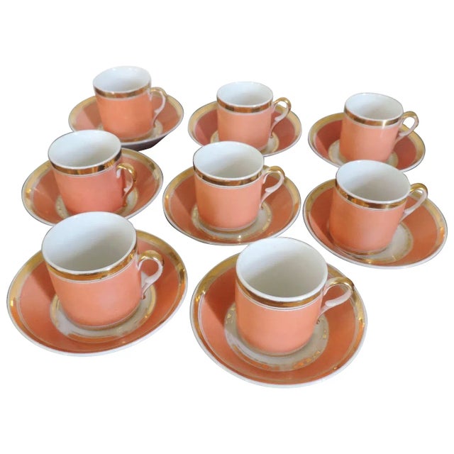 1810 Porcelain Tea Cups and Saucers - Set of 8 For Sale - Image 9 of 9