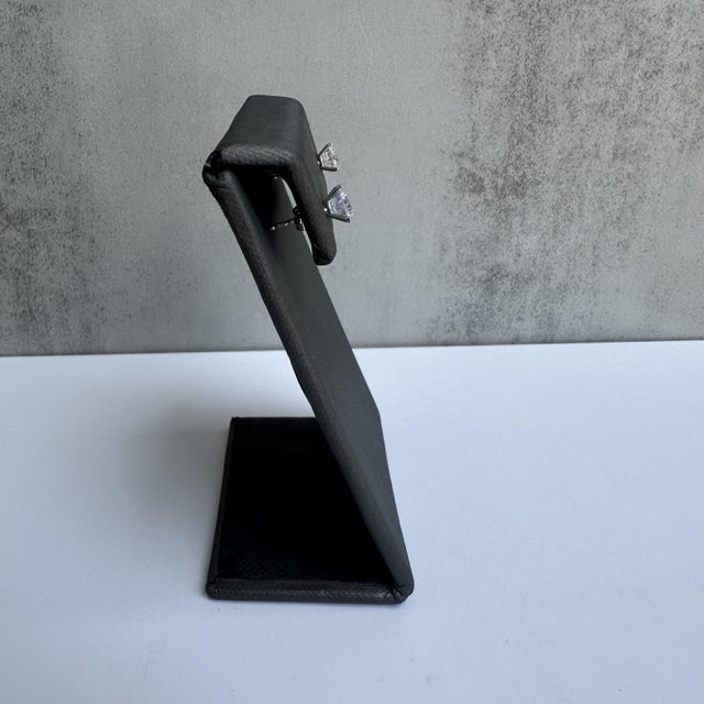 Modern Natural Round Diamond Studs in 14kt White Gold - 1.54ctw, Appraised, New, A Pair For Sale - Image 3 of 6