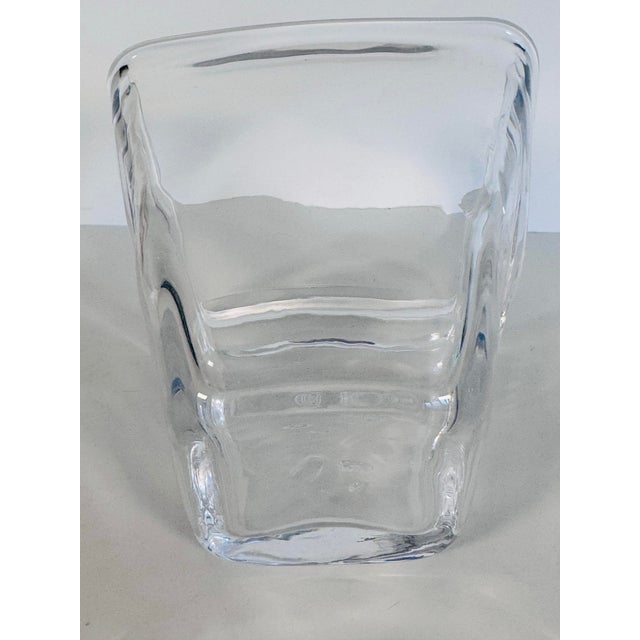 1980s Vintage Simon Pearce Handblown Small Square Vase For Sale - Image 5 of 6