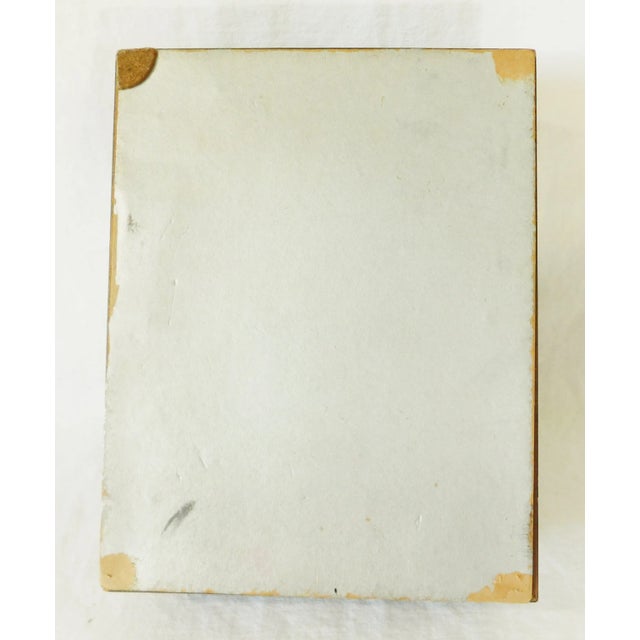 Antique Early 1900s Victorian Family Picnic Portrait Mirrored Jewelry Dresser Trinket Box For Sale - Image 12 of 13