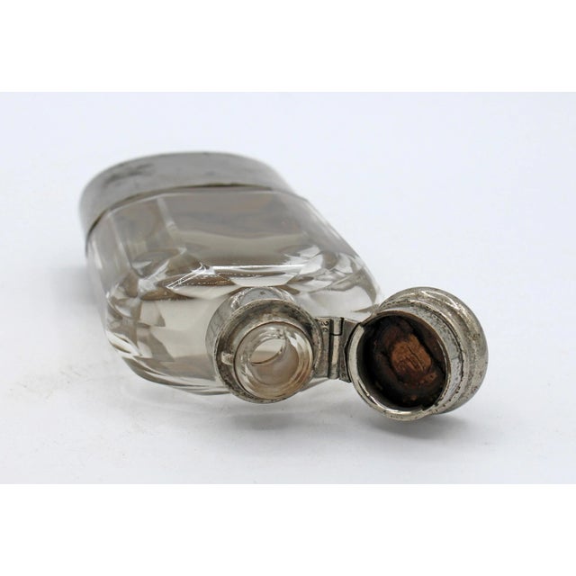 Mid-19th Century Blown Crystal Flask With Silver Plated Fittings For Sale In Raleigh - Image 6 of 7