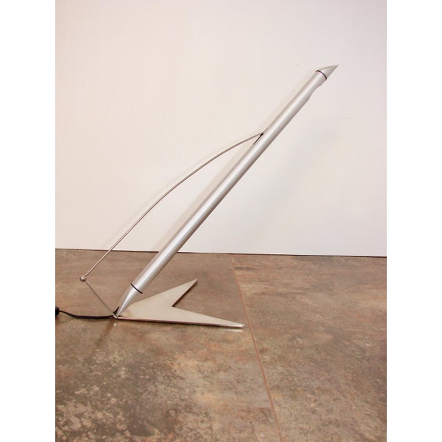 Metal Space Age Lamp in Nickel-Plated Brass and Aluminium, 1990s For Sale - Image 7 of 8