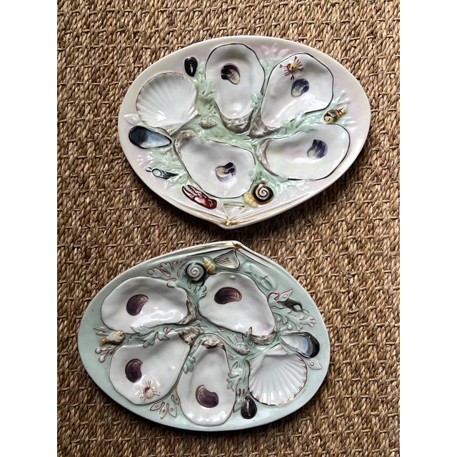Victorian 19th Century Oyster Plate by Union Porcelain Works For Sale - Image 3 of 5