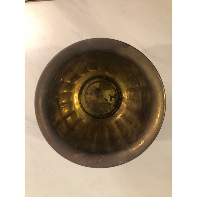 Vintage Fluted Brass Planter, Footed For Sale - Image 6 of 7