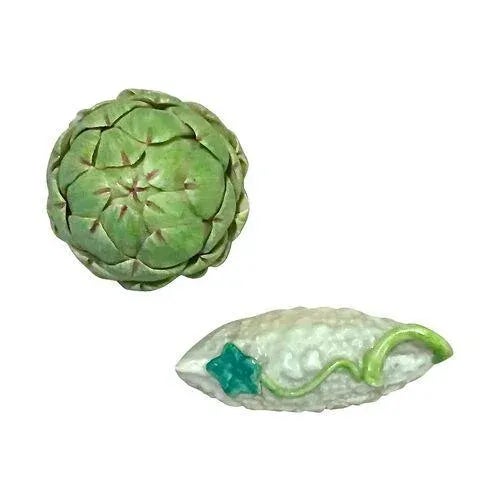 Figurative Vintage Miniature Artichoke & Cucumber Figurines For Sale - Image 3 of 9