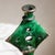 Green Vintage Moroccan Tamegroute Green Glazed Candle Holder With Brass Accents For Sale - Image 8 of 9