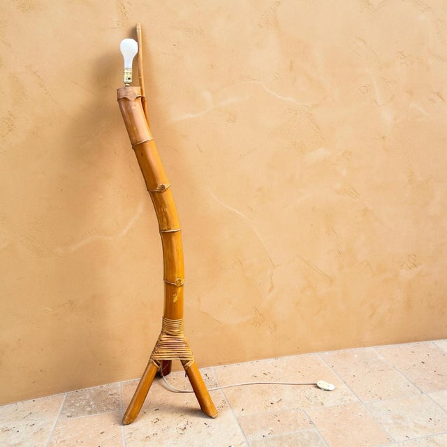 1970s Monumental Coastal Bamboo Floor Lamp For Sale - Image 4 of 7