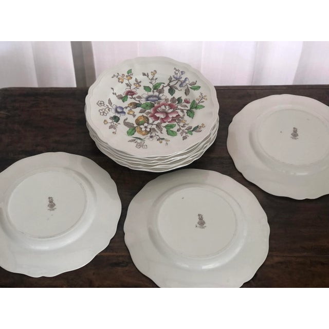 C. 1930s Antique Royal Doulton-England Botanical Design Dinner Plates- Set of 10 For Sale In Miami - Image 6 of 13