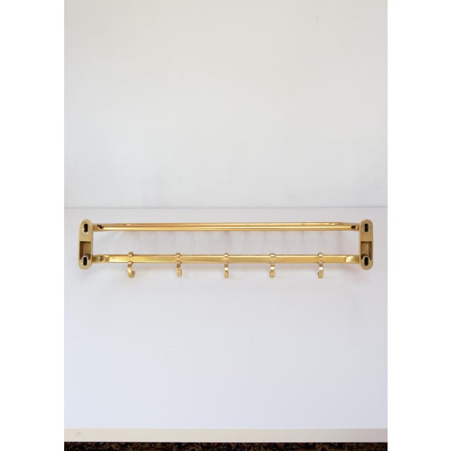 Vintage Wall Coat Rack in Gilt Aluminium, 1950s For Sale - Image 6 of 7