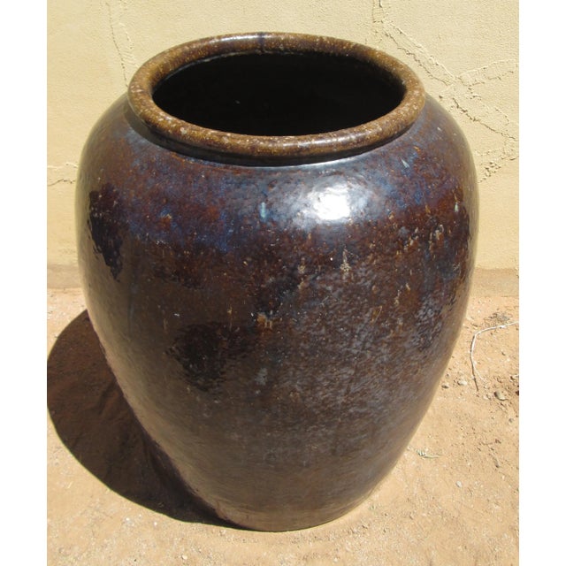 Brown Large Antique South East Asian Wine Storage Martaban Jar For Sale - Image 8 of 12