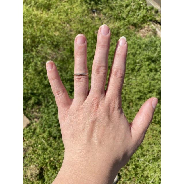 Metal Teilor .15ctw Diamond Bead Set Band Ring, 14k Yellow Gold, Ring Size 5 For Sale - Image 7 of 7