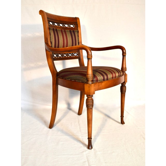 Heirloom quality hand crafted Regency style armchair made in Italy with original tags in rarely if ever used condition....