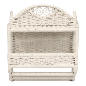 White Wicker Wall Shelf
