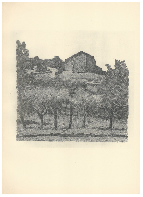 Morandi, Landscape in Grizzana, The Lame, Lithograph | Chairish