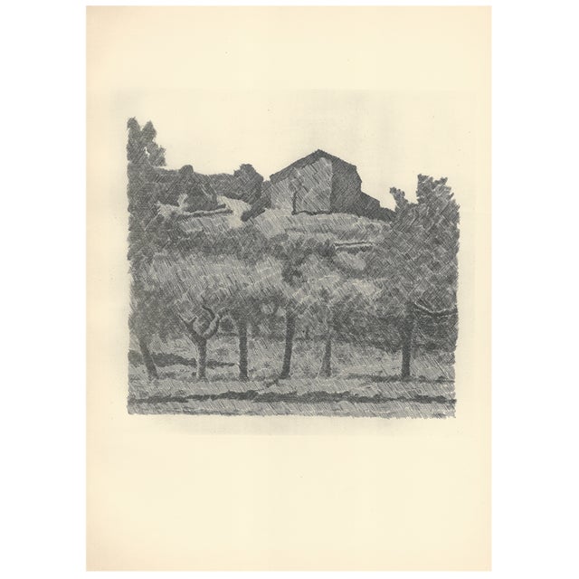 Morandi, Landscape in Grizzana, The Lame, Lithograph For Sale