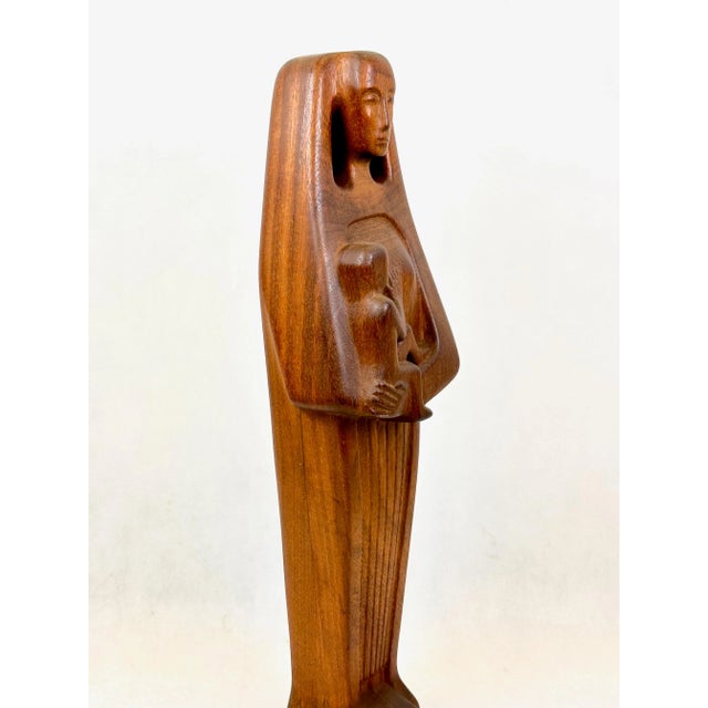 HP, Mid-Century Madonna with Child, 1973, Teak For Sale - Image 4 of 12