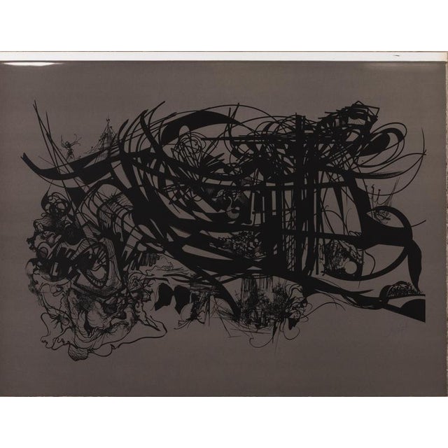 Raymond Moretti, Rimbaud's Illuminations in Black, Lithograph For Sale - Image 5 of 6
