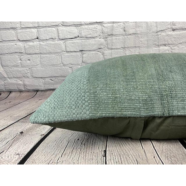 16 x 24 Hemp Pillow Turkish Cushion Natural Spanish Green Pillow Cushion Cover For Sale - Image 4 of 4