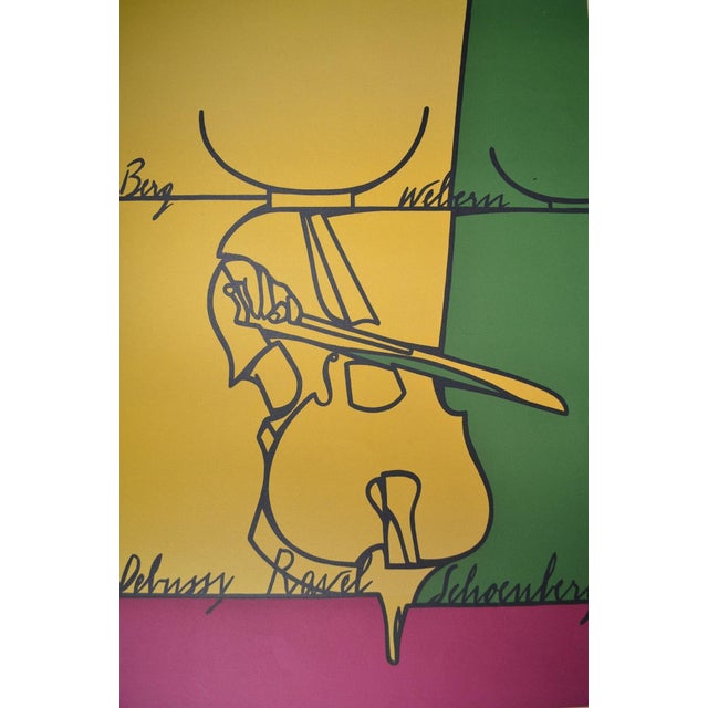 Valerio Adami, Debussy, Ravel, Schonberg, Color Print, 1980s For Sale - Image 10 of 13