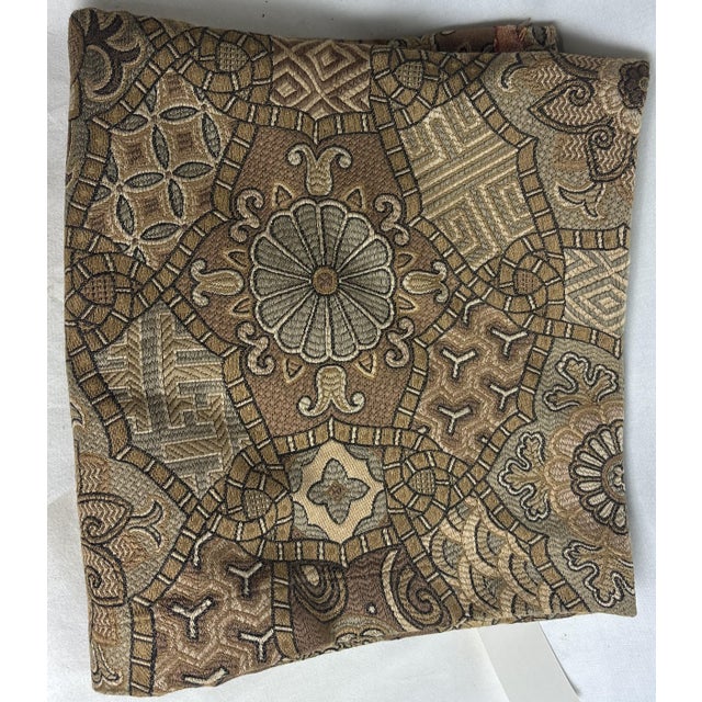 Late 20th Century Clarence House Gold Viscose & Cotton Brocade- Two 1/2 Panels Sewn Together For Sale - Image 5 of 9