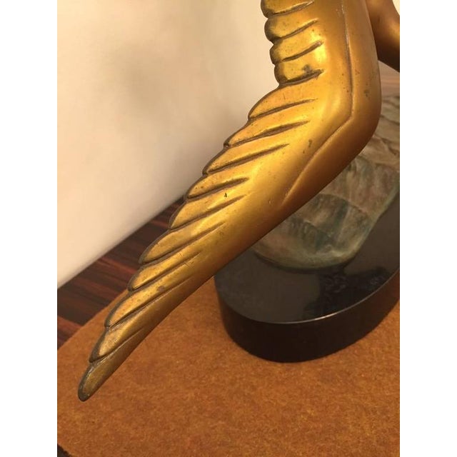Bronze 1940s French Art Deco Bronze Bird Sculpture For Sale - Image 8 of 10
