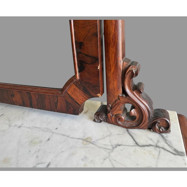 Antique Victorian Rosewood Marble Top Ladies Dresser With Mirror For Sale - Image 6 of 11