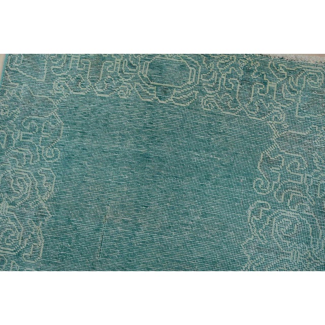 Tabriz Runner 2’8” X 18’5” Blue Wool Vintage Overdyed Hand-Knotted Rug For Sale In Philadelphia - Image 6 of 11